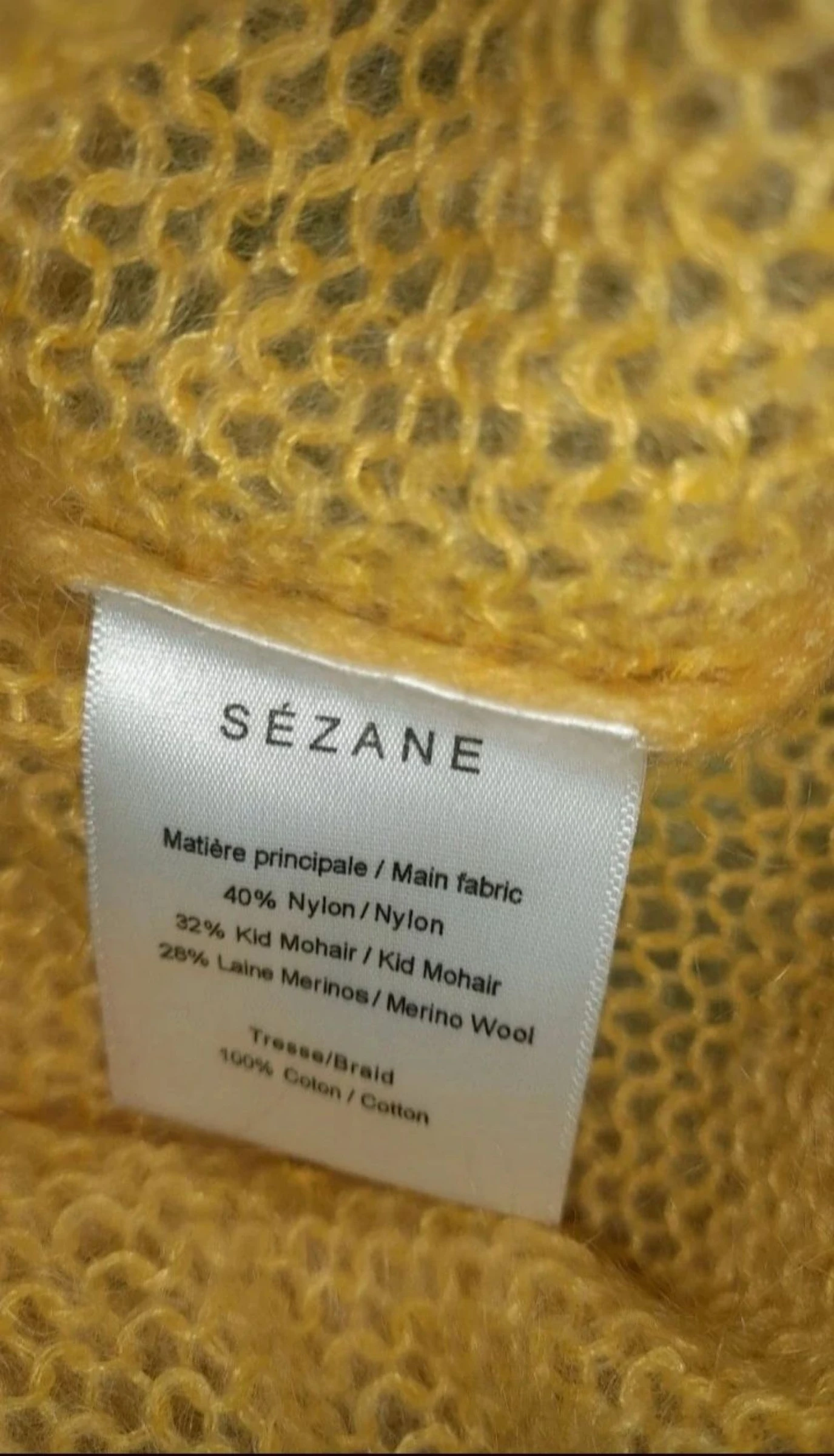 Yellow mohair Dicky style Sézane sweater size xs – photo 9